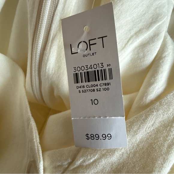 Loft Womens Ivory/Cream Sleeveless Belted Jumpsuit Size 10 NWT $89.99 - Picture 7 of 12